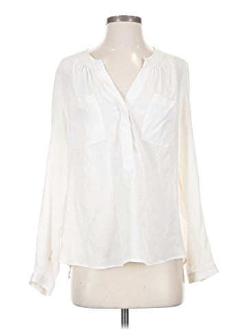 Milly Long Sleeve Silk Top (view 1)