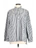 Gap Stripes Silver Long Sleeve Blouse Size XL - photo 1