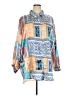 Shein Curve 100% Polyester Paisley Blue Long Sleeve Blouse Size 4X - photo 1