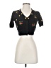 Assorted Brands Black Short Sleeve Blouse Size XXS - photo 1