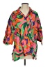 Stone Fox 100% Linen Color Block Orange 3/4 Sleeve Button-Down Shirt Size XS - photo 1