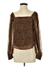 LUCCA 100% Polyester Brown Long Sleeve Blouse Size S - photo 1
