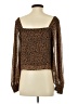LUCCA 100% Polyester Brown Long Sleeve Blouse Size S - photo 2