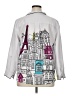 John Mark Graphic Gray White 3/4 Sleeve Blouse Size XL (petite) - photo 2