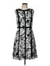 Talbots 100% Polyester Graphic Gray Cocktail Dress Size 10 - photo 1