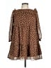 Hayden 100% Polyester Polka Dots Brown Casual Dress Size L - photo 1