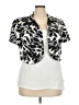Studio I Silver Short Sleeve Blouse Size 18W - photo 1