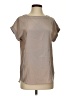 W by Worth 100% Silk Tan Short Sleeve Silk Top Size P (petite) - photo 1