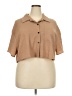 Shein Curve Tan Short Sleeve Blouse Size 2X - photo 1