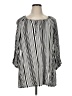 Lularoe Stripes Silver 3/4 Sleeve Blouse Size XL - photo 1