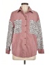 Unbranded 100% Polyester Animal Print Pink Long Sleeve Blouse Size M - photo 1