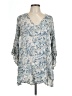 Lush 100% Rayon Blue 3/4 Sleeve Blouse Size L - photo 1