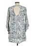 Lush 100% Rayon Blue 3/4 Sleeve Blouse Size L - photo 2