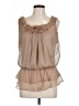 Sunny Leigh 100% Polyester Tan Sleeveless Blouse Size L - photo 1