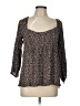 Volcom 100% Viscose Brown 3/4 Sleeve Blouse Size 12 - photo 1
