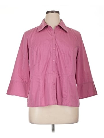 Lane Bryant 3/4 Sleeve Button-Down Shirt (view 1)