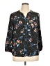 By & By 100% Polyester Floral Black 3/4 Sleeve Blouse Size XL - photo 1