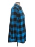 Denim + Company Checkered-gingham Blue Long Sleeve Blouse Size L - photo 4