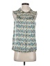 Marc by Marc Jacobs 100% Silk Blue Ivory Sleeveless Silk Top Size 4 - photo 1