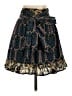 Let Me Be 100% Leather Paisley Blue Leather Skirt Size XS - photo 2