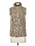 Charter Club Animal Print Brown Gold Vest Size S - photo 1