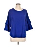 Unbranded 100% Polyester Blue 3/4 Sleeve Blouse Size L - photo 1