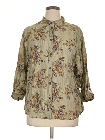 Art and Soul 3/4 Sleeve Button-Down Shirt (view 1)