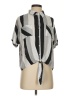 Darling 100% Rayon Stripes Silver Short Sleeve Blouse Size S - photo 1