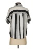 Darling 100% Rayon Stripes Silver Short Sleeve Blouse Size S - photo 2