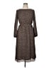 Ann Taylor 100% Polyester Print Brown Casual Dress Size 14 - photo 1