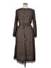 Ann Taylor 100% Polyester Print Brown Casual Dress Size 14 - photo 2