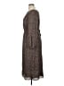 Ann Taylor 100% Polyester Print Brown Casual Dress Size 14 - photo 5