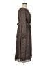 Ann Taylor 100% Polyester Print Brown Casual Dress Size 14 - photo 4