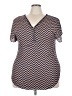 Espresso Chevron-herringbone Brown Short Sleeve Top Size 3X - photo 1