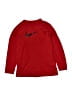 Nike 100% Polyester Red Long Sleeve T-Shirt Size M (kids) - photo 1