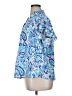 Sason 100% Polyester Paisley Blue Short Sleeve Blouse Size 1X - photo 5