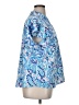 Sason 100% Polyester Paisley Blue Short Sleeve Blouse Size 1X - photo 4