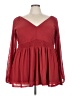 Torrid Red Long Sleeve Blouse Size 4X Plus (4) - photo 1