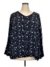 Lane Bryant 100% Rayon Blue Long Sleeve Blouse Size 20 - photo 1