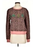 Free the Roses 100% Cotton Animal Print Pink Pullover Sweater Size S - photo 1