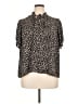 CeCe Animal Print Black Short Sleeve Blouse Size 1X - photo 1