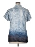 T Tahari Print Blue Short Sleeve Blouse Size XL - photo 2