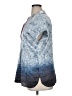 T Tahari Print Blue Short Sleeve Blouse Size XL - photo 5