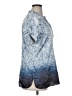 T Tahari Print Blue Short Sleeve Blouse Size XL - photo 4