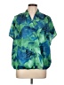Shein 100% Polyester Tropical Green Short Sleeve Blouse Size 12 - photo 1