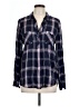 Soft Joie 100% Rayon Plaid Blue Long Sleeve Blouse Size L - photo 1