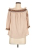 E&M Collection Tan 3/4 Sleeve Blouse Size M - photo 1