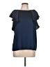 Worthington 100% Polyester Blue Short Sleeve Blouse Size L - photo 1