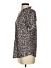 Lomon Floral Brown Short Sleeve Henley Size S - photo 5
