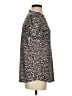 Lomon Floral Brown Short Sleeve Henley Size S - photo 4
